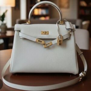 Classic Cream Top Handle/ Crossbody Bag